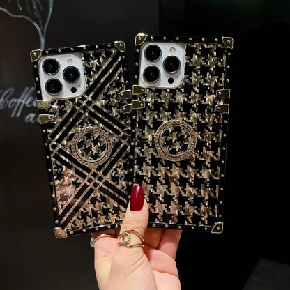 Fashion Square Geometric Leather Case