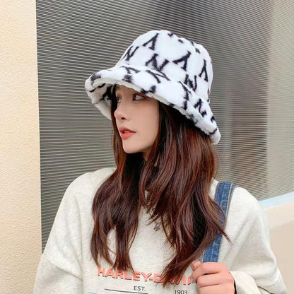 New fashion all-match fluffy warm fisherman hat lbcase
