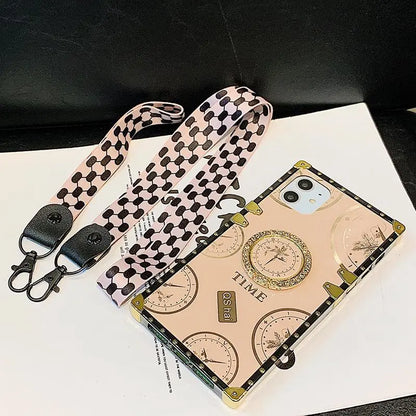 Lanyard Time Pattern Square Case lbcase