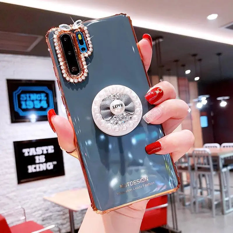 Rhinestone Pearl Ring Case lbcase