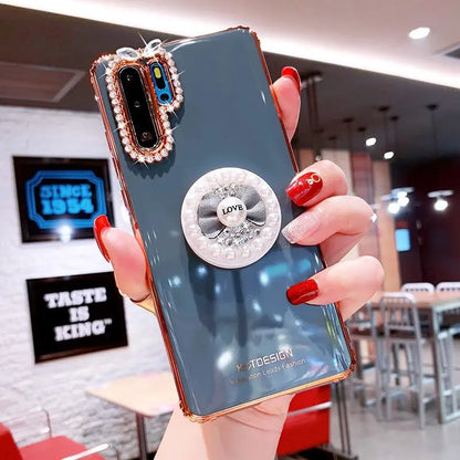 Rhinestone Pearl Ring Case lbcase