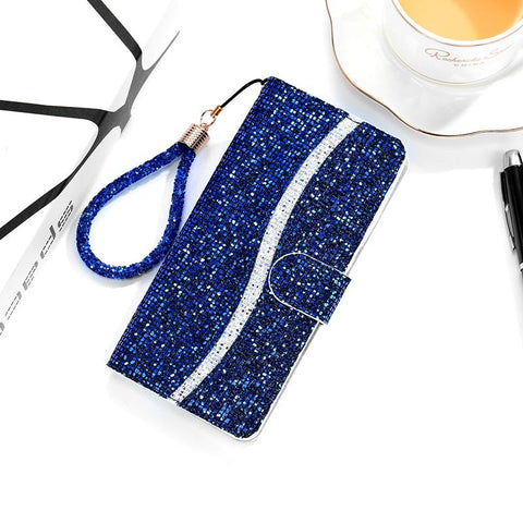 Luxurious Wallet Crystal Wrist Phone Case