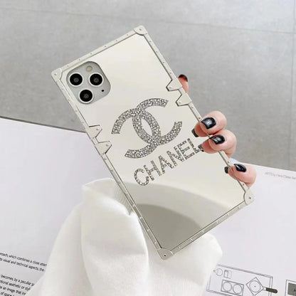 Rhinestone square mirror phone case lbcase