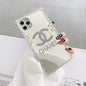 Rhinestone square mirror phone case lbcase