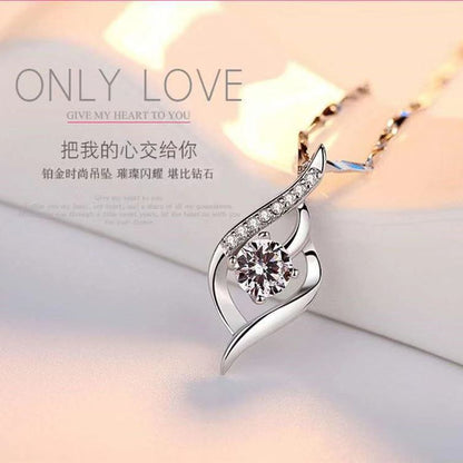 95 sterling silver necklace female ins clavicle pendant lbcase