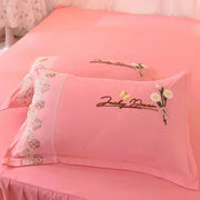 Princess Lace embroidery cotton four-piece Bed skirt bed Supplies