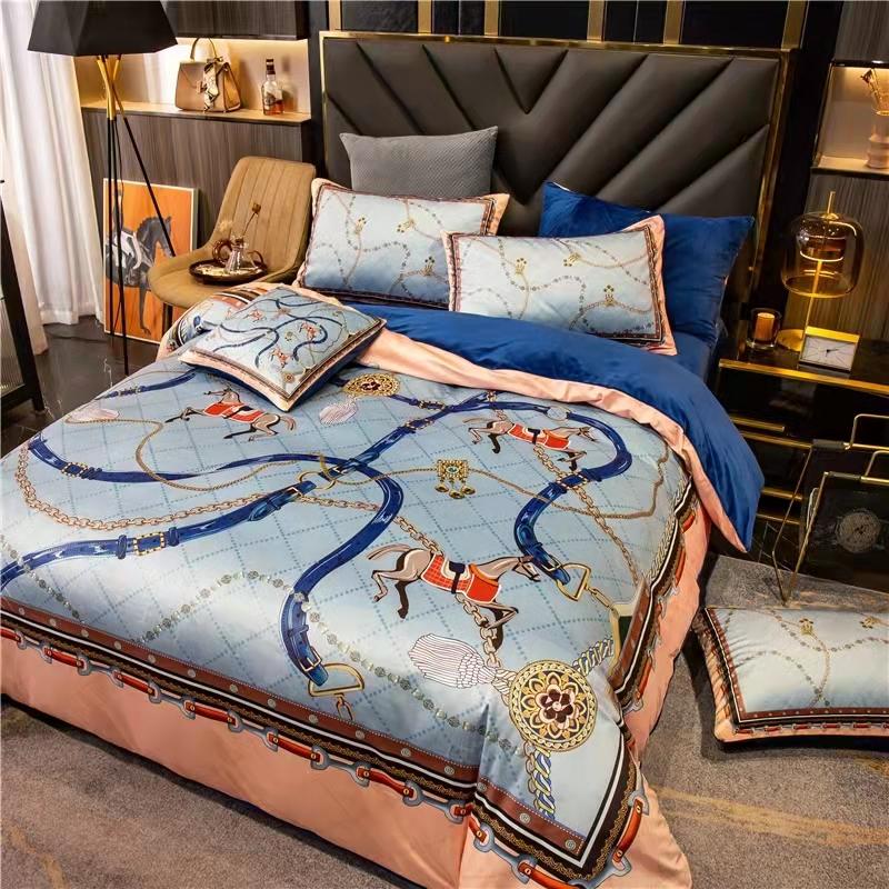 Luxury Coral fleece milk fleece four-piece bedding lbcase