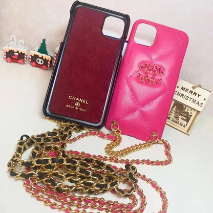 Luxury leather chain phone case lbcase