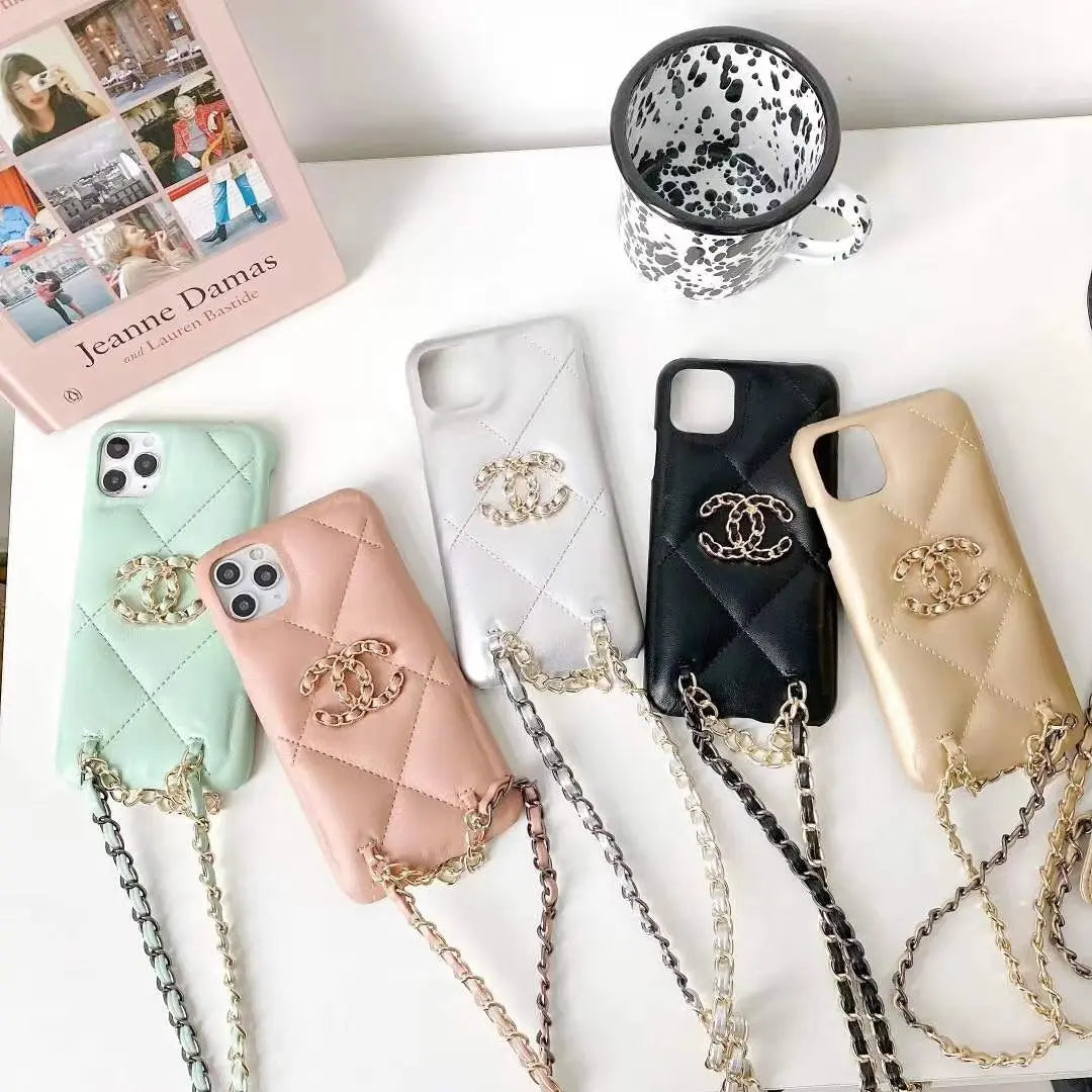 Luxury leather crossbody chain phone case lbcase