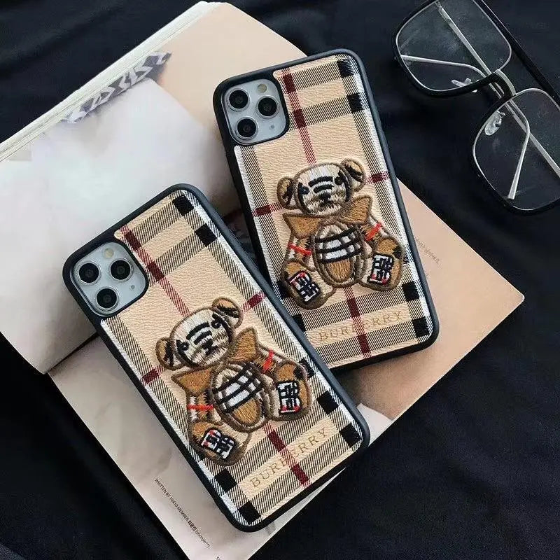 Embroidered bear phone case lbcase