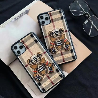 Embroidered bear phone case lbcase
