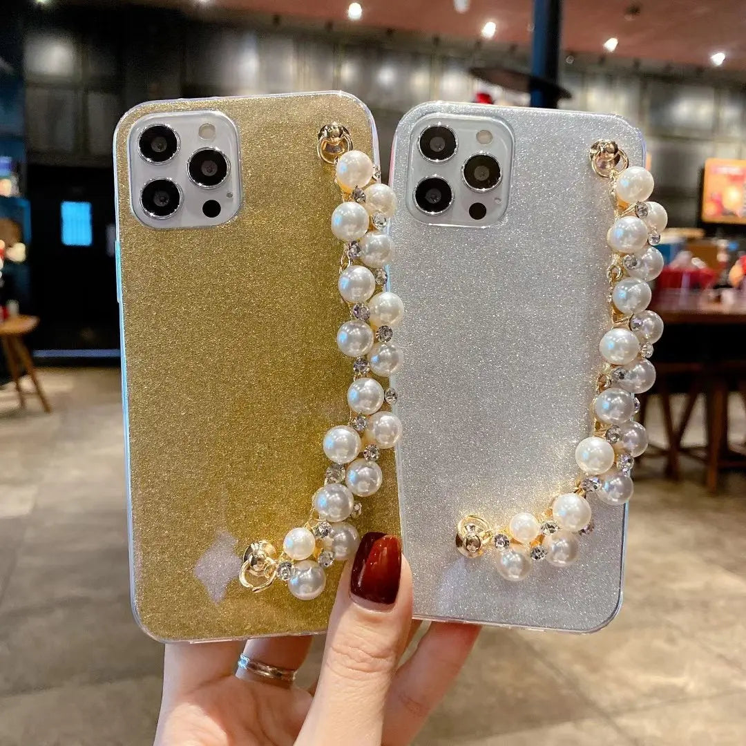 Glitter pearl bracelet phone case for samsung lbcase