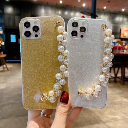 Glitter pearl bracelet phone case for samsung lbcase