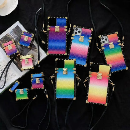 Square gradient color phone case and Airpods case lbcase