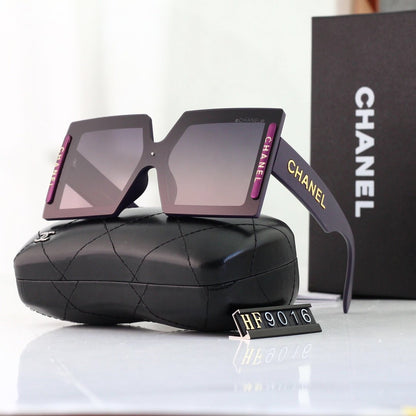 4 COLORS LETTER DECORATION METAL FRAME POLARIZED SUNGLASSES lbcase