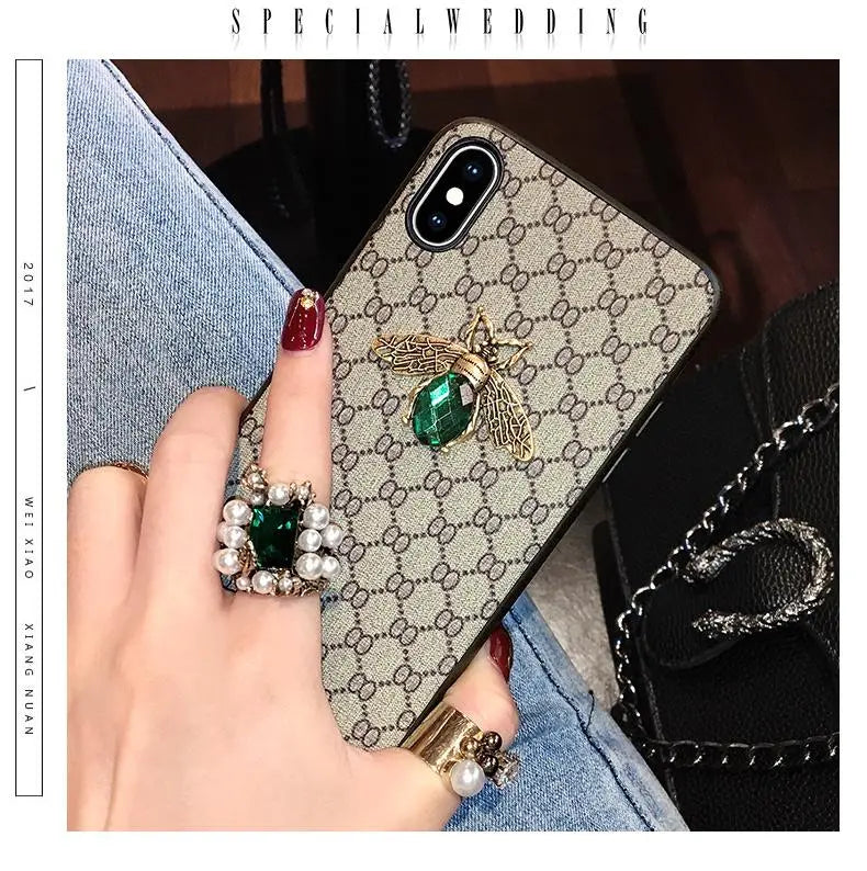 Rhinestone bee lanyard phone case lbcase