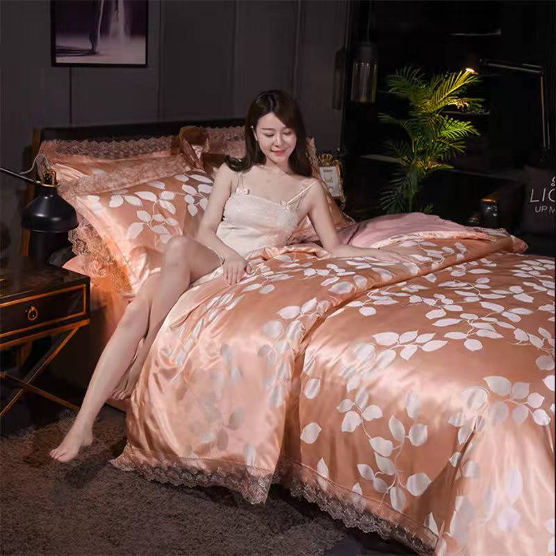 Luxury Silk jacquard Skin-friendly cotton four-piece quilt cover  new product lbcase