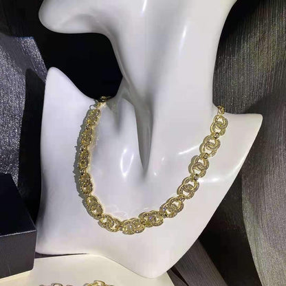 Fashion Metal Lock Diamond Necklace lbcase