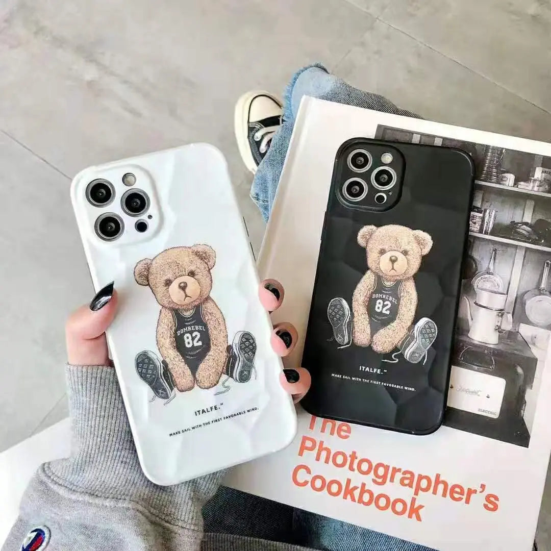 3D Cute baby bear soft phone case lbcase