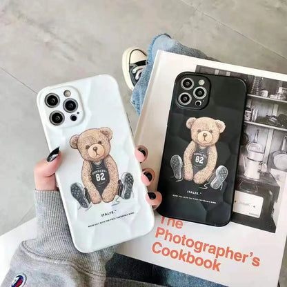 3D Cute baby bear soft phone case lbcase