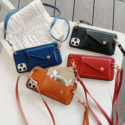 Leather Wallet Lanyard Phone Case lbcase