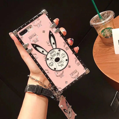 Luxury rabbit square phone case for Samsung lbcase