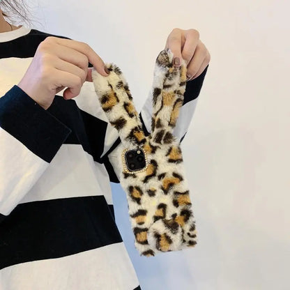 Leopard rabbit plush phone case for iphone lbcase