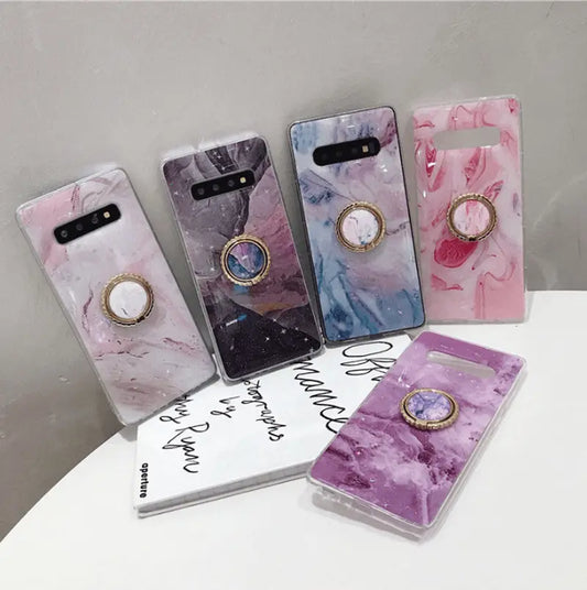 Gold Leaf Marble Bracket Soft Phone Case lbcase