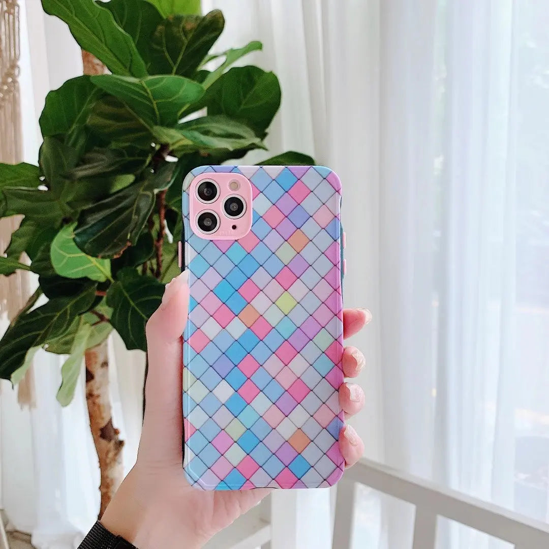 Rainbow rhombus phone case lbcase
