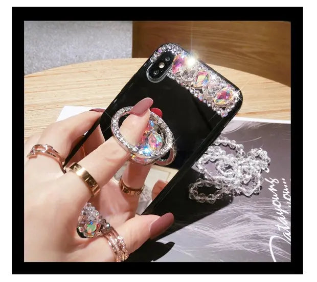 Purple Rhinestone Mirror phone Case lbcase