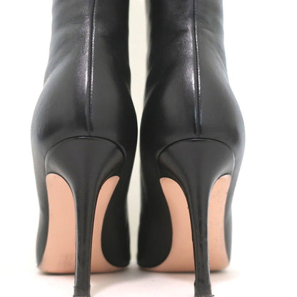 Gianvito Rossi Knee High Boots Suzan Black Leather Size 36 Pointed Toe High Heel
