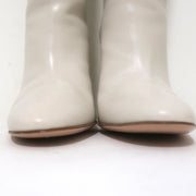 Gianvito Rossi Laura Knee High Boots Cream Leather Size 37 High Heel