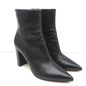 Gianvito Rossi Piper Ankle Boots Black Leather Size 38 Pointed Toe High Heel