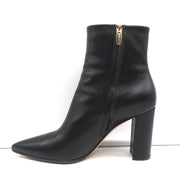 Gianvito Rossi Piper Ankle Boots Black Leather Size 38 Pointed Toe High Heel