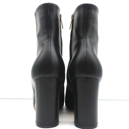 Gianvito Rossi Piper Ankle Boots Black Leather Size 38 Pointed Toe High Heel