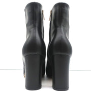 Gianvito Rossi Piper Ankle Boots Black Leather Size 38 Pointed Toe High Heel