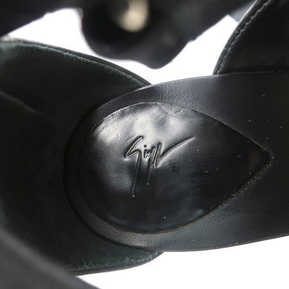 Giuseppe Zanotti Crystal-Embellished Crisscross Sandals Black Leather Size 38