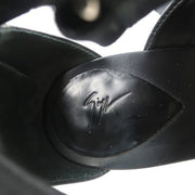 Giuseppe Zanotti Crystal-Embellished Crisscross Sandals Black Leather Size 38