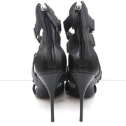 Giuseppe Zanotti Crystal-Embellished Crisscross Sandals Black Leather Size 38