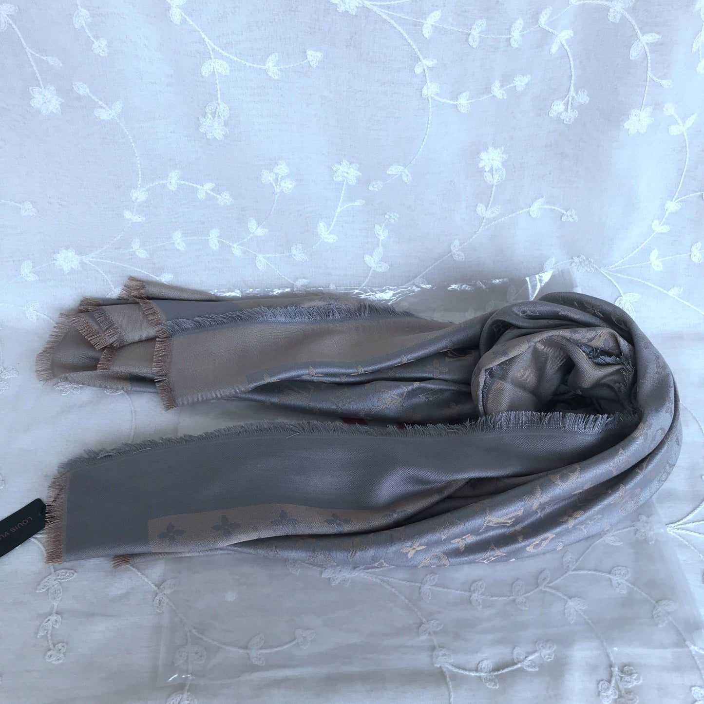 gray scarf