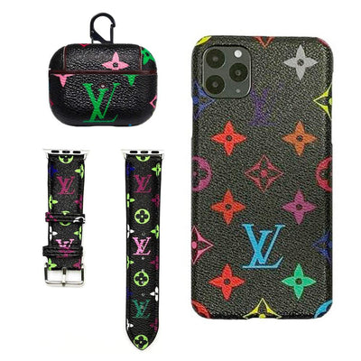 BLACK LV CLASSIC MONOGRAM INSPIRED IPHONE, AIRPOD PRO & WATCH BAND