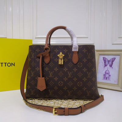 retro flower brown handbag