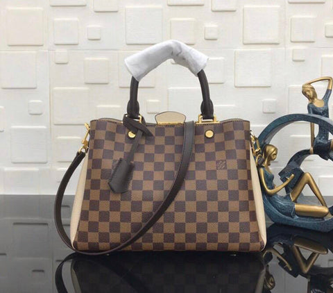 Simple checked printed handbag