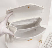 white clssic handbag