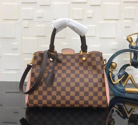 Simple checked printed handbag