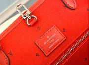L red tote handbag