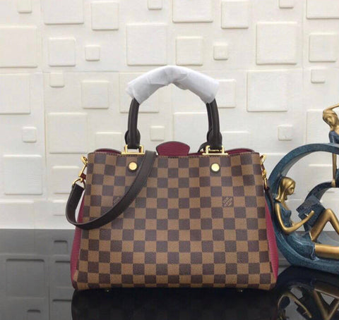 Simple checked printed handbag