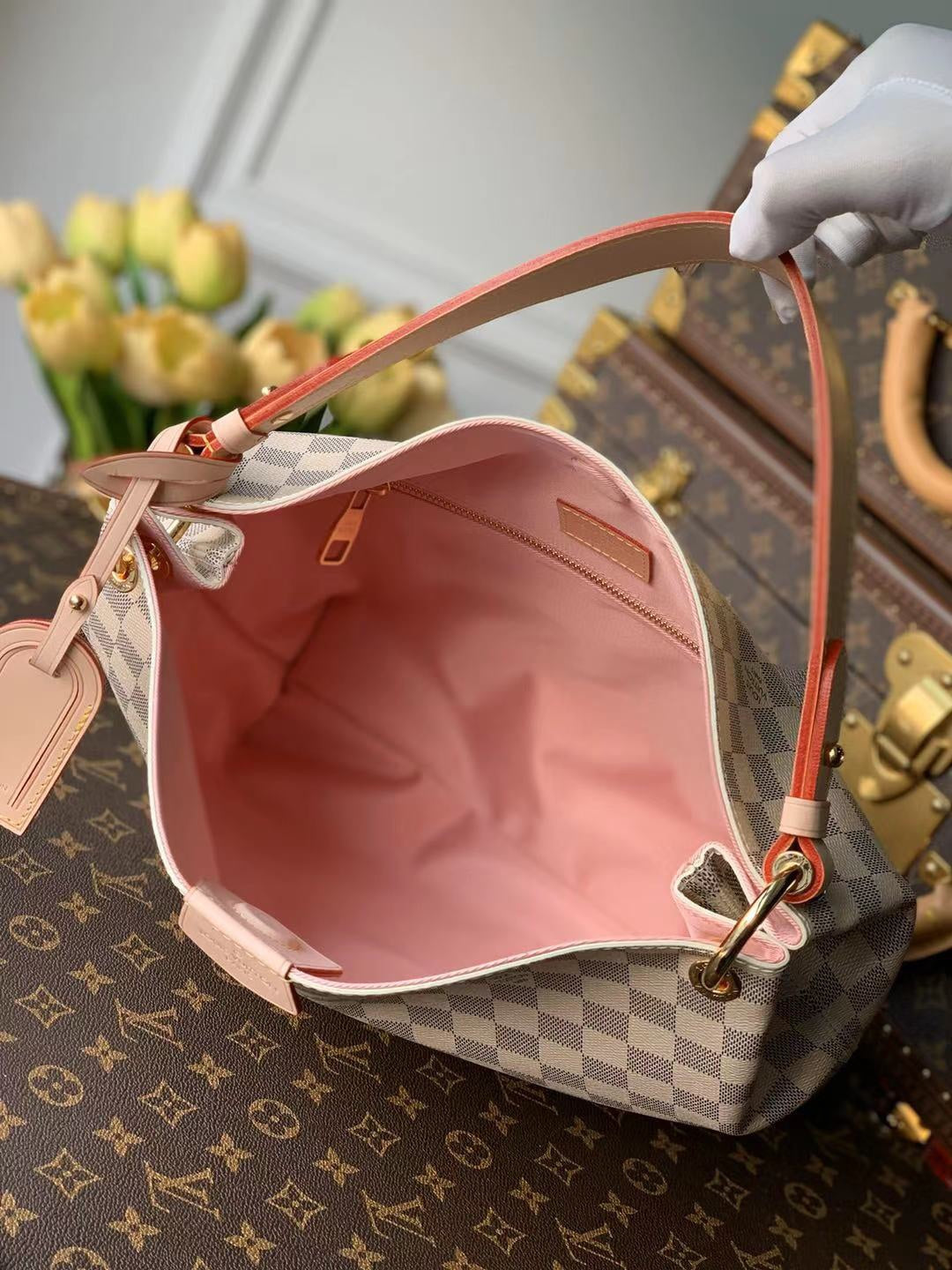 L v damier 35 x 30 x 11
