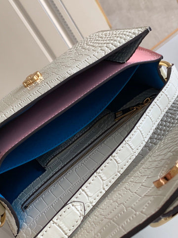circle accessory white handbag