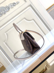 lock handbag white and brown